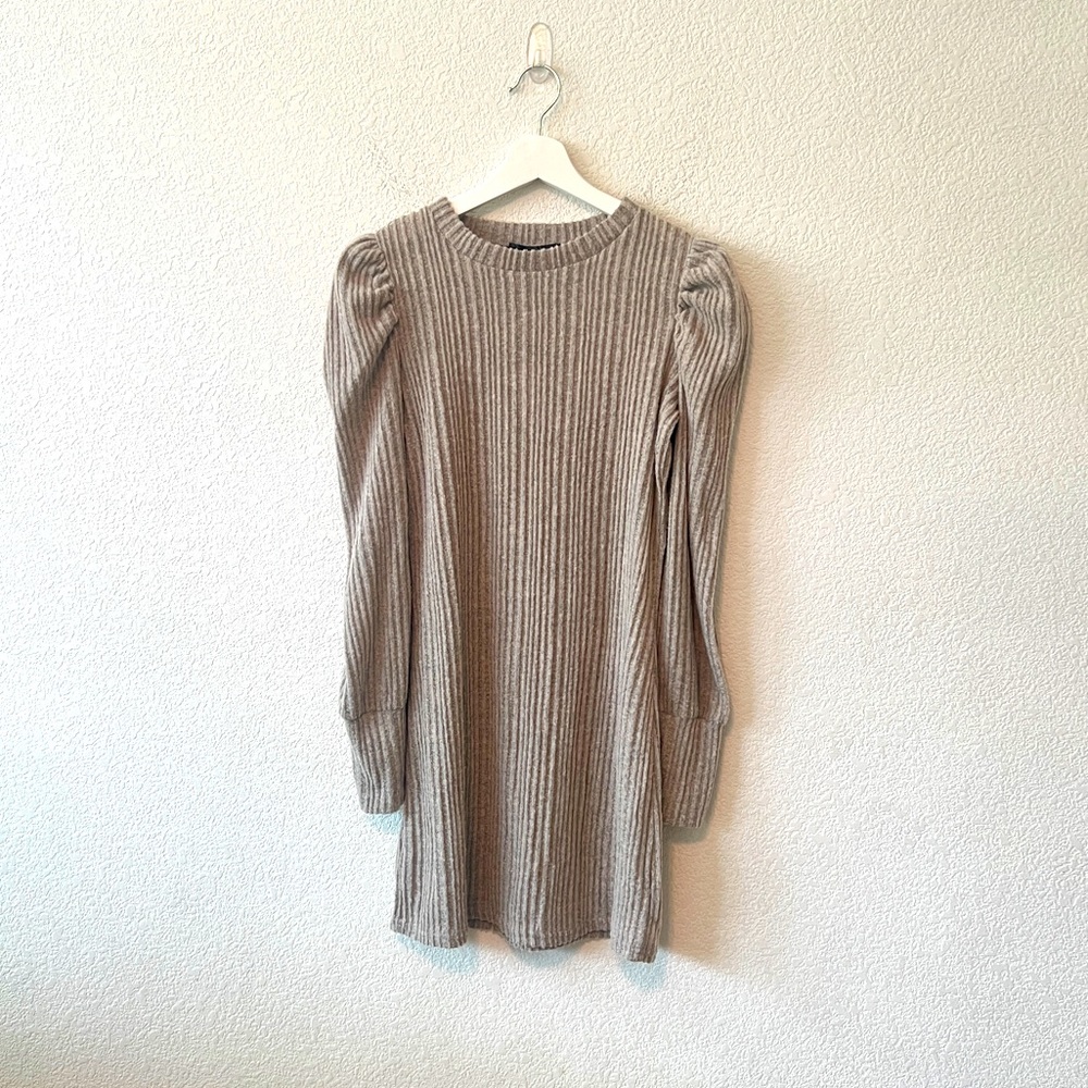 Charlotte Russe Beige/Tan Long Sleeve Medium Dress NWT